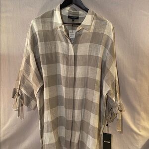 Lafayette 148 linen plaid shirt - NWT - XXL